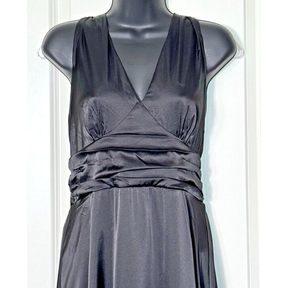 Shein MOD Backless Halter Dress Womens L Black‎ Satin - Picture 2 of 10